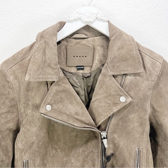 BLANKNYC Suede Moto Jacket Sand Stoner Brown Leather Zip Size Medium M NWT - Picture 4 of 9